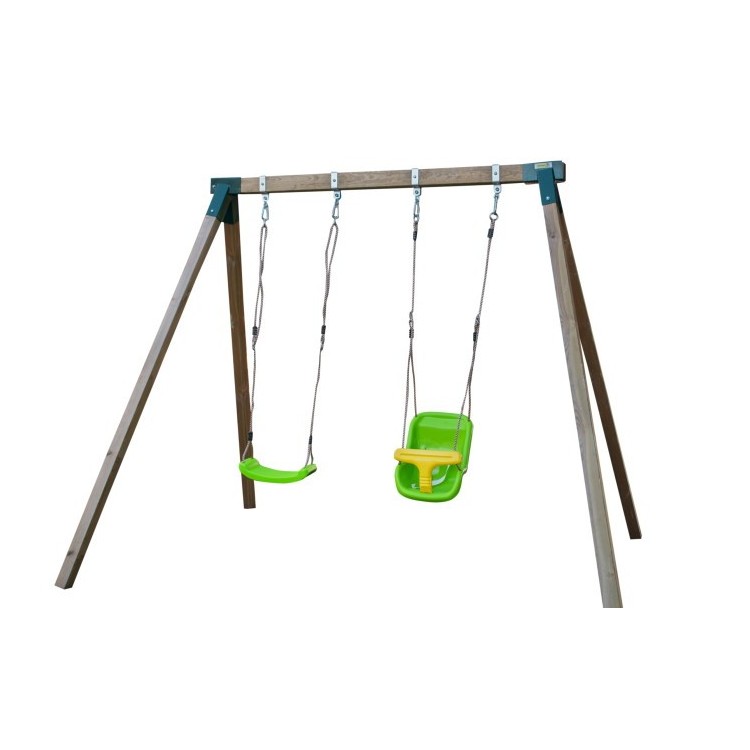 Columpio de madera cuadrada MASGAMES KARAI JUNIOR + Asiento bebé