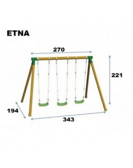 Columpio de madera redonda MASGAMES ETNA XL triple