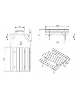 Mesa de pícnic MASGAMES MUNICH L 180 cm largo