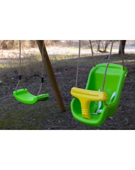 Columpio de madera cuadrada MASGAMES KARAI JUNIOR + Asiento bebé