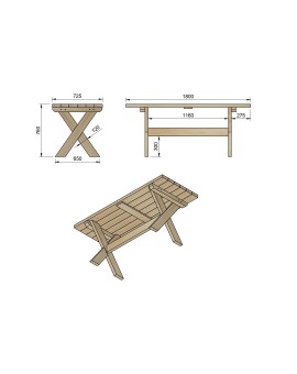 Mesa de madera MASGAMES XERTA