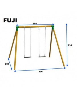 Columpio de madera redonda MASGAMES FUJI Adultos con asientos de caucho y cuerdas