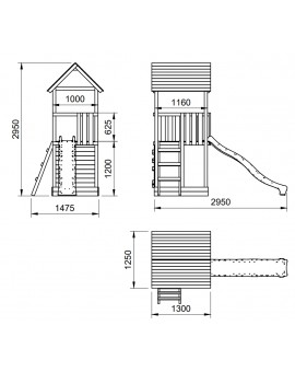 Parque infantil MASGAMES TIBIDABO L techo de madera