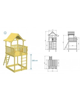 Parque infantil MASGAMES PAGODA XL con columpio