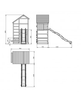 Parque infantil MASGAMES TEIDE XL con Columpio y Escalera de Mono