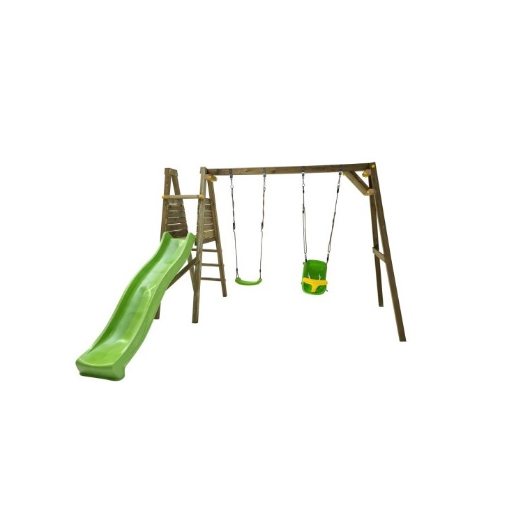 LIGNUM wooden swing slide set with baby seat