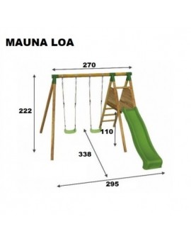 MAUNA LOA wooden swing slide set with baby seat