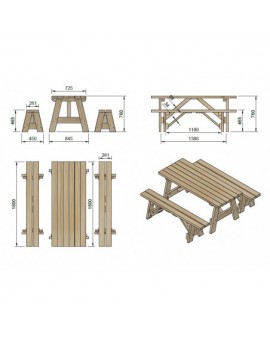 ZURICH Picnic Set (table and benches)