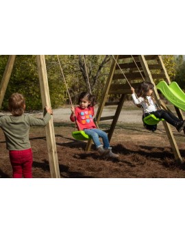 MAUNA LOA square wooden swing slide set