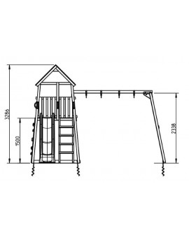 Parque infantil BELVEDERE XL con columpio individual