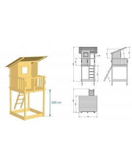 Aire de Jeux BEACH HUT XL avec Balançoir double