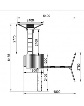 Parco di Gioco TEIDE con Altalena doppia e ponte delle scimmie