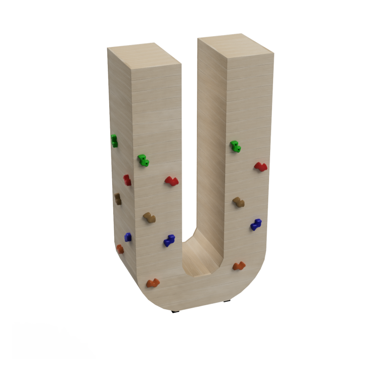 Letras gigantes ALPHAPLAY com parede de escalada